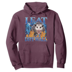 Possum Meme Hoodie I Eat Drywall Opossum Funny Weird Cursed Internet Memes TS10 Maroon Print Your Wear