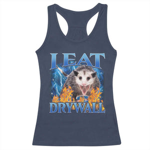 Possum Meme Racerback Tank Top I Eat Drywall Opossum Funny Weird Cursed Internet Memes TS10 Navy Print Your Wear