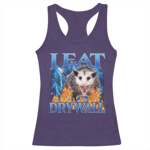 Possum Meme Racerback Tank Top I Eat Drywall Opossum Funny Weird Cursed Internet Memes TS10 Purple Print Your Wear