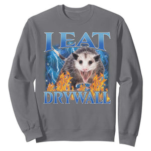Possum Meme Sweatshirt I Eat Drywall Opossum Funny Weird Cursed Internet Memes TS10 Charcoal Print Your Wear