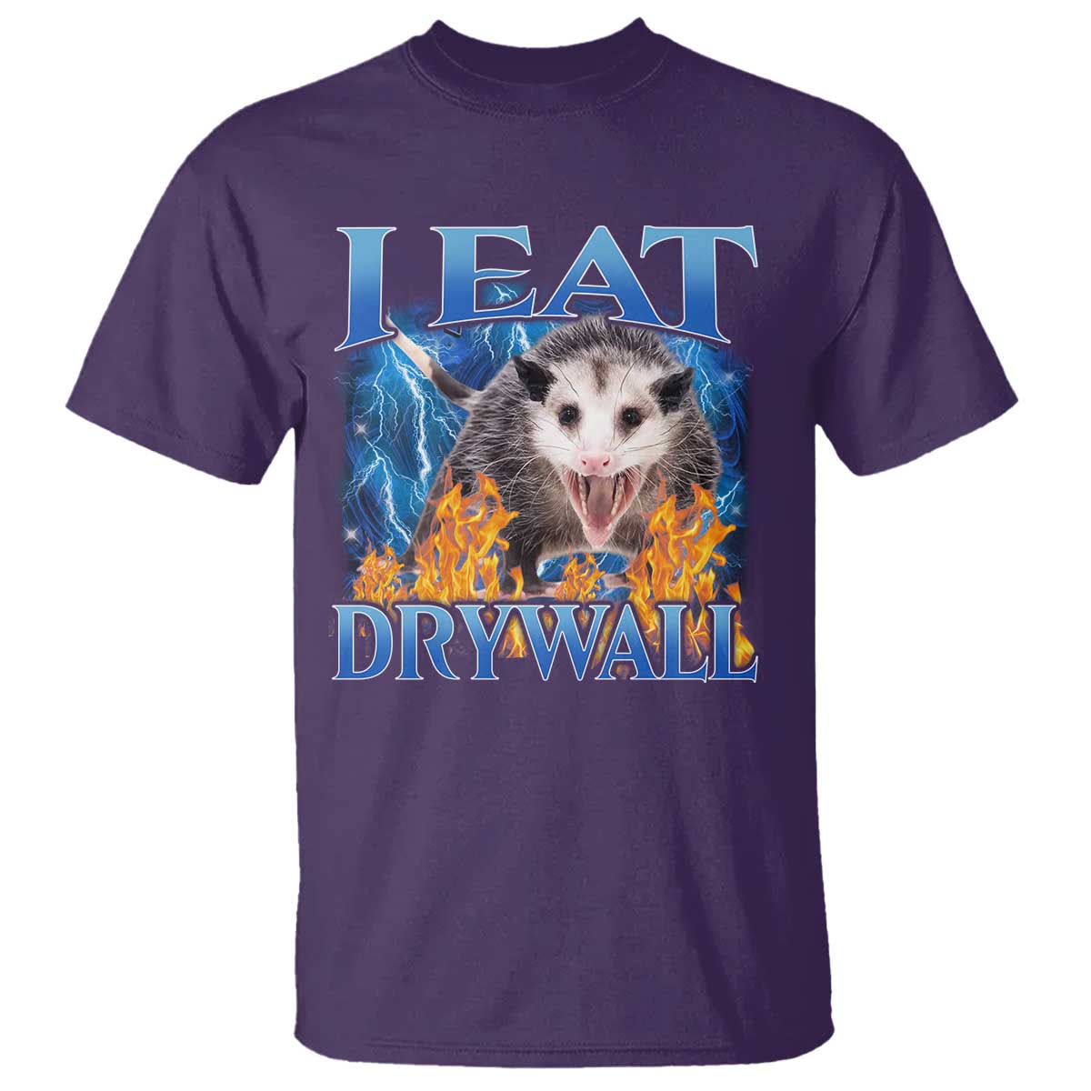 Possum Meme T Shirt I Eat Drywall Opossum Funny Weird Cursed Internet Memes TS10 Purple Print Your Wear