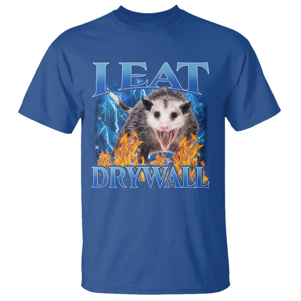 Possum Meme T Shirt I Eat Drywall Opossum Funny Weird Cursed Internet Memes TS10 Royal Blue Print Your Wear