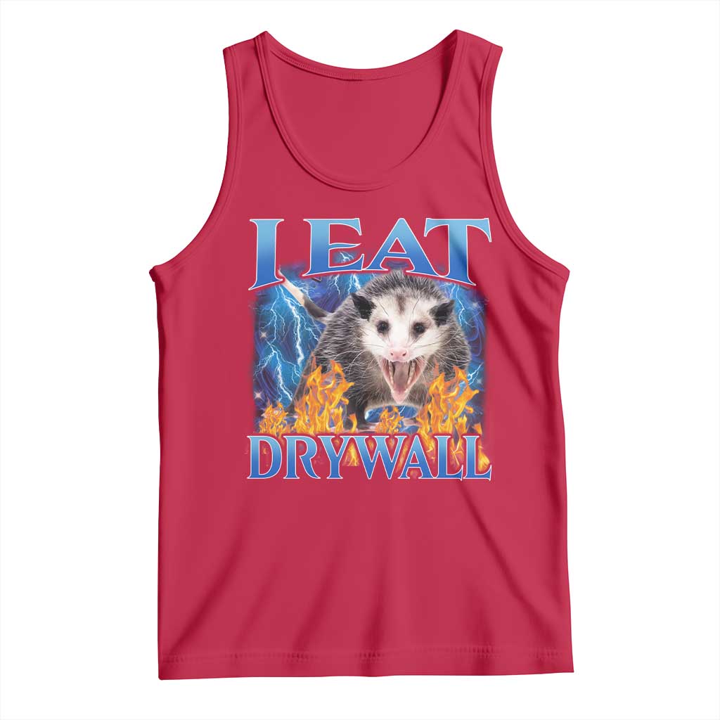 Possum Meme Tank Top I Eat Drywall Opossum Funny Weird Cursed Internet Memes TS10 Red Print Your Wear