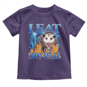 Possum Meme Toddler T Shirt I Eat Drywall Opossum Funny Weird Cursed Internet Memes TS10 Purple Print Your Wear