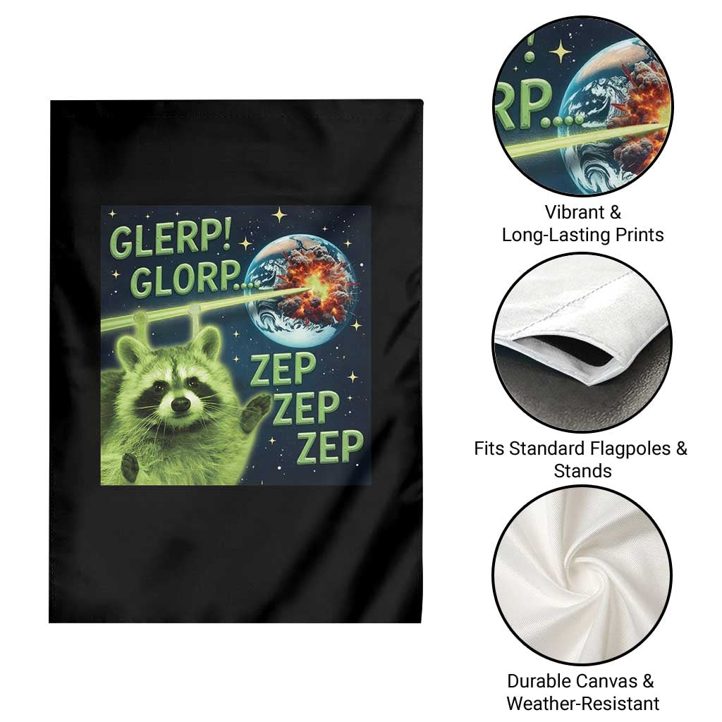 Funny Alien Raccoon Meme Garden Flag Glerp Glorp Brainrot Stupid Gift TS10 Print Your Wear