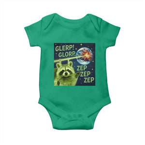Funny Alien Raccoon Meme Baby Onesie Glerp Glorp Brainrot Stupid Gift TS10 Irish Green Print Your Wear
