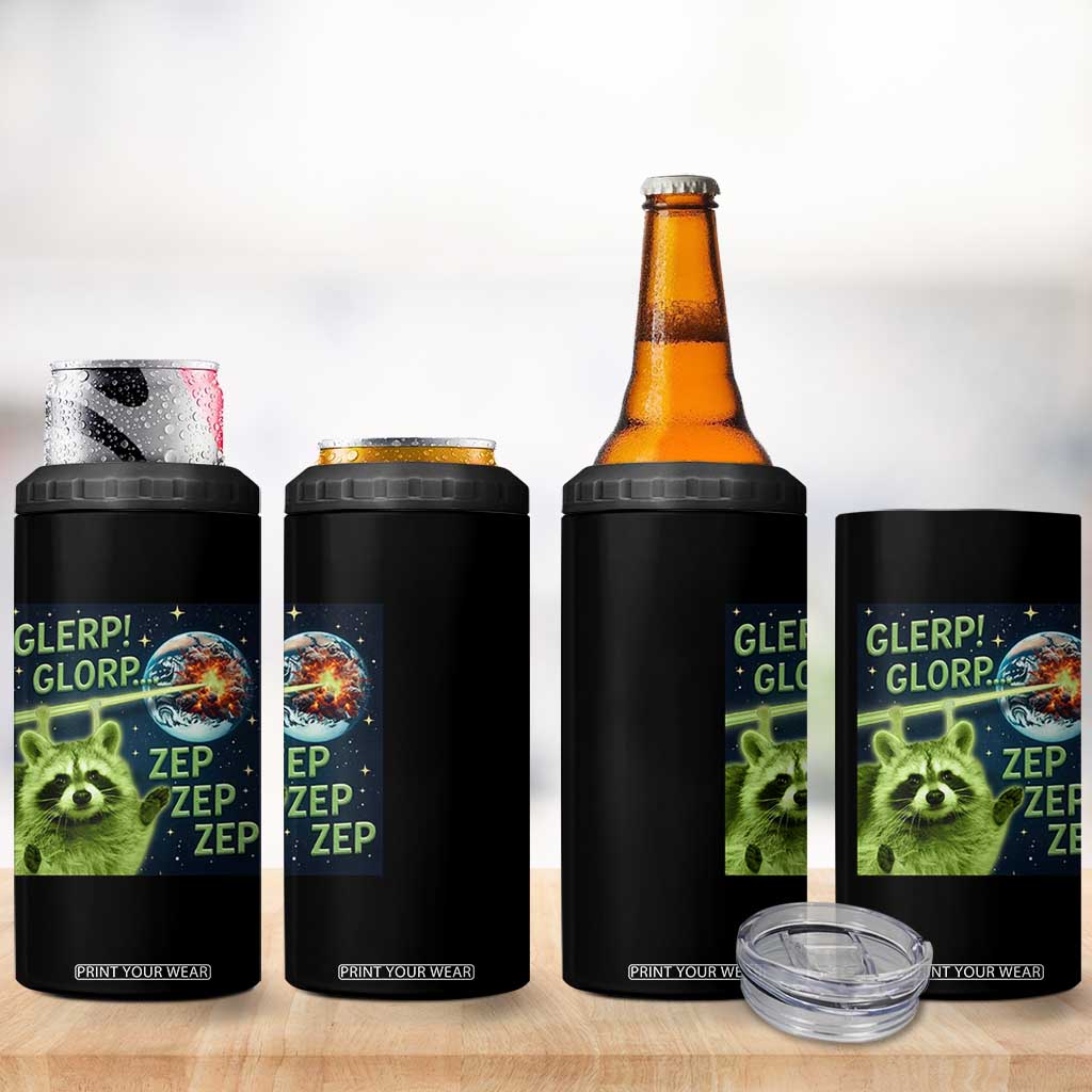 Funny Alien Raccoon Meme 4 in 1 Can Cooler Tumbler Glerp Glorp Brainrot Stupid Gift TS10 Print Your Wear