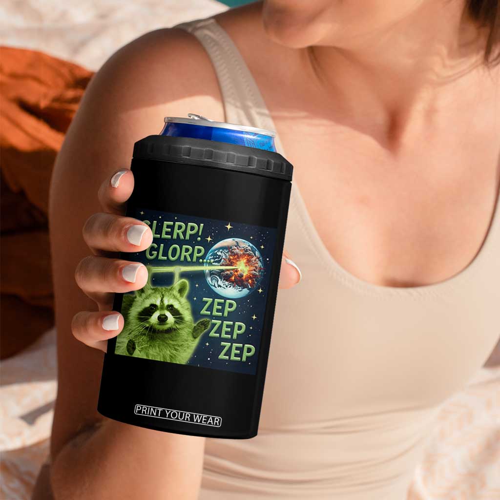 Funny Alien Raccoon Meme 4 in 1 Can Cooler Tumbler Glerp Glorp Brainrot Stupid Gift TS10 Print Your Wear