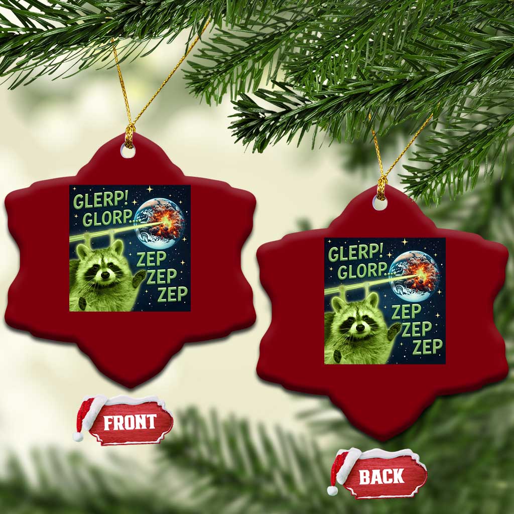 Funny Alien Raccoon Meme Ceramic Ornament Glerp Glorp Brainrot Stupid Gift TS10 Print Your Wear