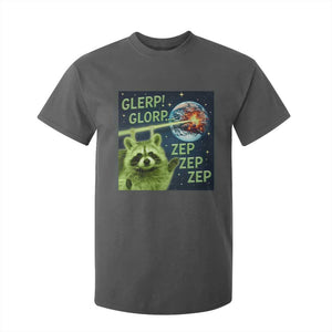 Funny Alien Raccoon Meme T Shirt For Kid Glerp Glorp Brainrot Stupid Gift TS10 Dark Heather Print Your Wear