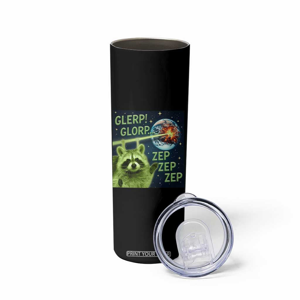 Funny Alien Raccoon Meme Skinny Tumbler Glerp Glorp Brainrot Stupid Gift TS10 Print Your Wear