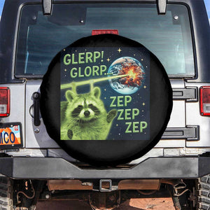 Funny Alien Raccoon Meme Spare Tire Cover Glerp Glorp Brainrot Stupid Gift TS10 No hole Black Print Your Wear