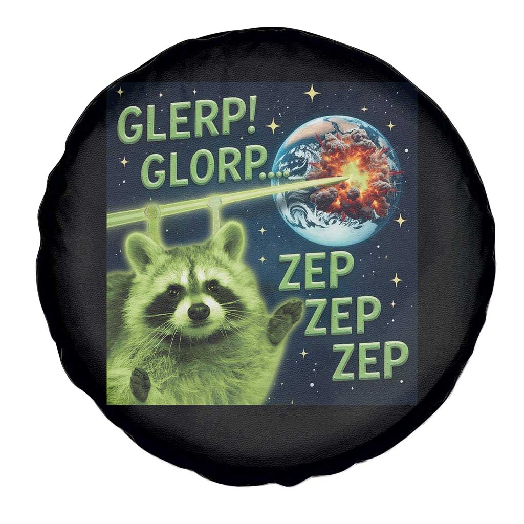 Funny Alien Raccoon Meme Spare Tire Cover Glerp Glorp Brainrot Stupid Gift TS10 Print Your Wear