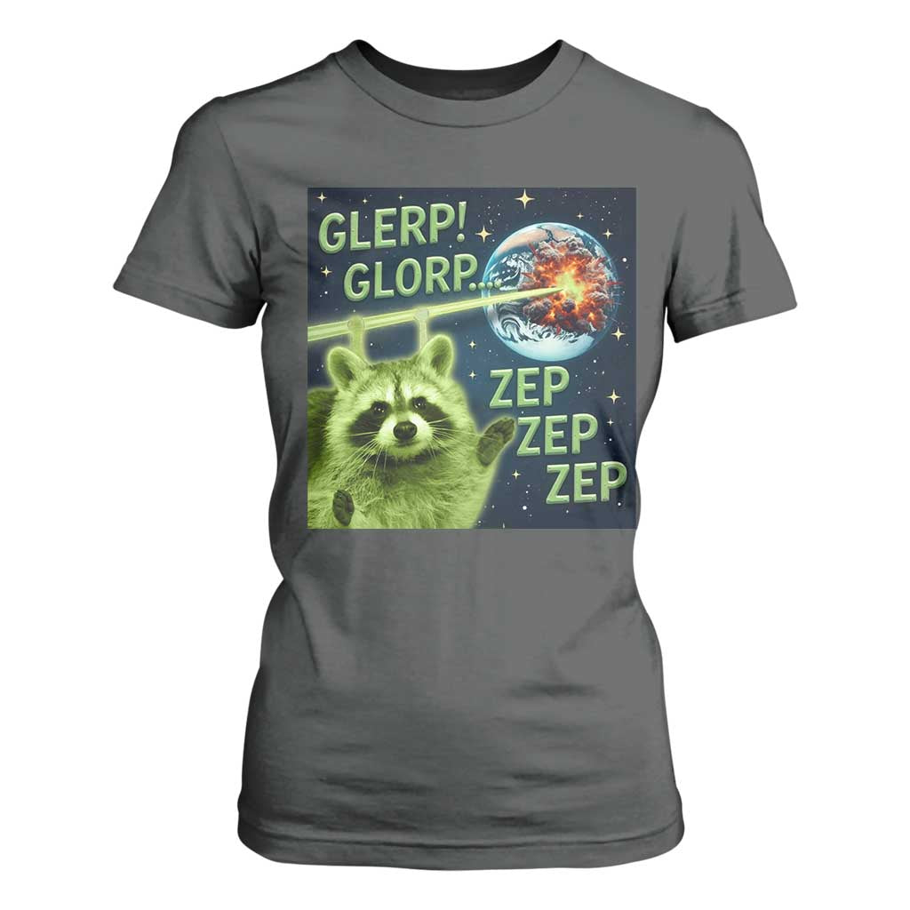 Funny Alien Raccoon Meme T Shirt For Women Glerp Glorp Brainrot Stupid Gift TS10 Dark Heather Print Your Wear