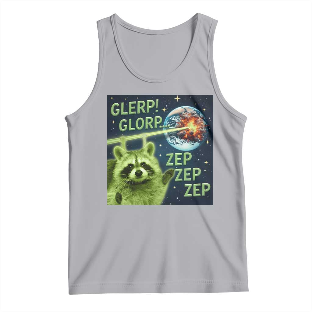 Funny Alien Raccoon Meme Tank Top Glerp Glorp Brainrot Stupid Gift TS10 Athletic Heather Print Your Wear
