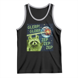 Funny Alien Raccoon Meme Tank Top Glerp Glorp Brainrot Stupid Gift TS10 Black Athletic Heather Print Your Wear
