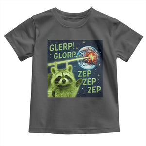 Funny Alien Raccoon Meme Toddler T Shirt Glerp Glorp Brainrot Stupid Gift TS10 Dark Heather Print Your Wear