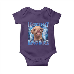 I Got That Dawg in Me Chihuahua Baby Onesie Funny Ironic Meme Viral Quote TS10 Purple Print Your Wear