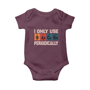 Sarcasm Periodic Table Baby Onesie Element Weird Science Joke Gift TS10 Maroon Print Your Wear
