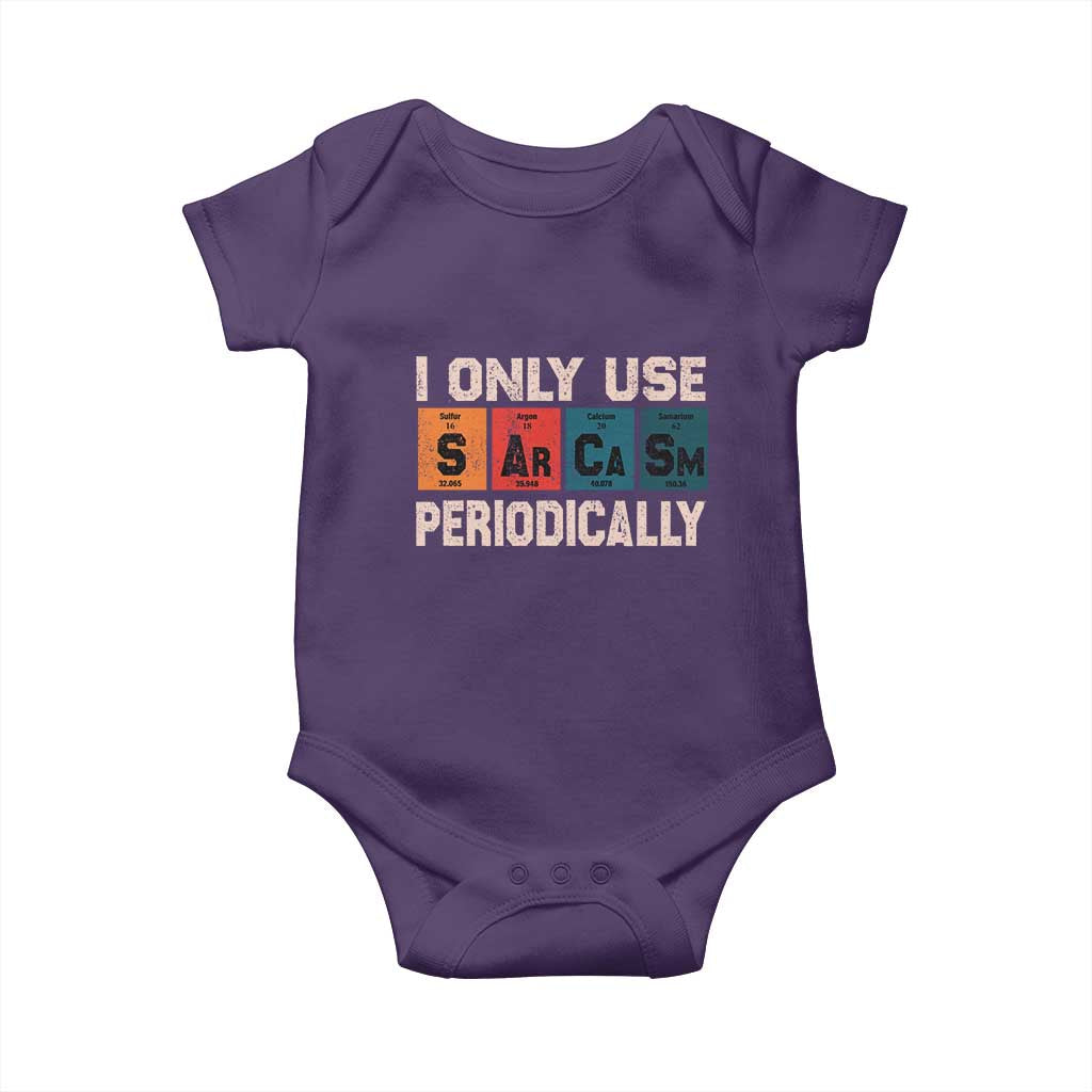 Sarcasm Periodic Table Baby Onesie Element Weird Science Joke Gift TS10 Purple Print Your Wear