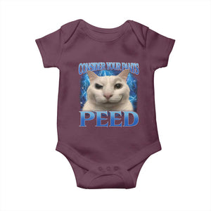 Meme Cat Baby Onesie Funny Weird Humor Consider Your Pants Peed TS10 Maroon Print Your Wear
