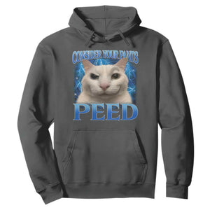 Meme Cat Hoodie Funny Weird Humor Consider Your Pants Peed TS10 Dark Heather Print Your Wear