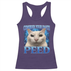 Meme Cat Racerback Tank Top Funny Weird Humor Consider Your Pants Peed TS10 Purple Print Your Wear