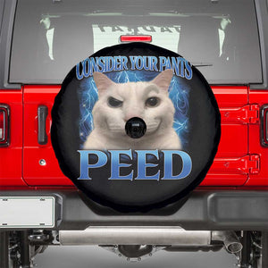 Meme Cat Spare Tire Cover Funny Weird Humor Consider Your Pants Peed TS10 Black Print Your Wear