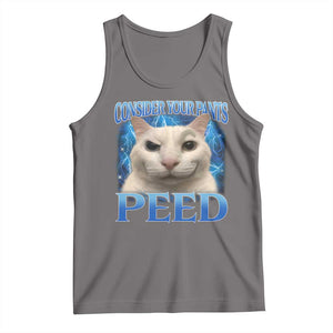 Meme Cat Tank Top Funny Weird Humor Consider Your Pants Peed TS10 Deep Heather Print Your Wear