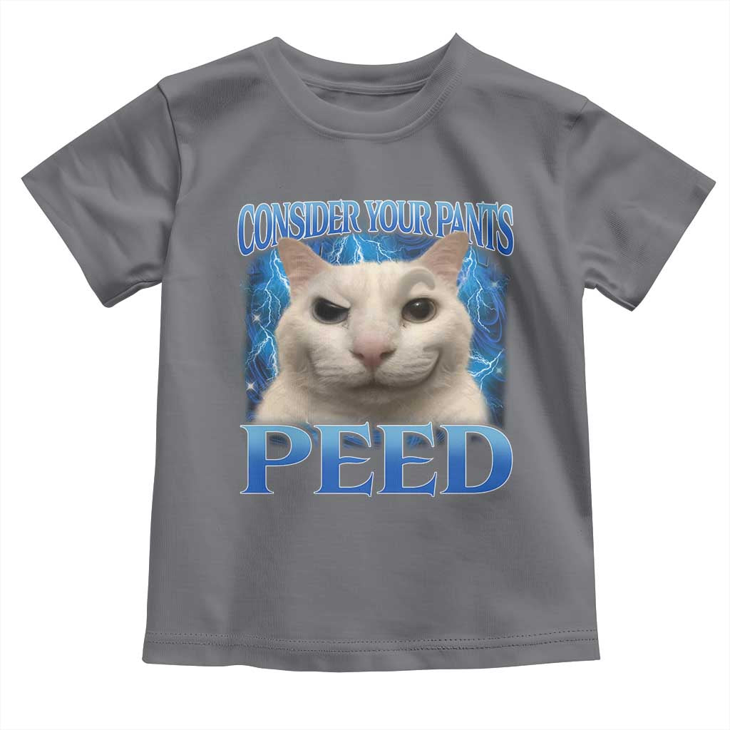 Meme Cat Toddler T Shirt Funny Weird Humor Consider Your Pants Peed TS10 Charcoal Print Your Wear