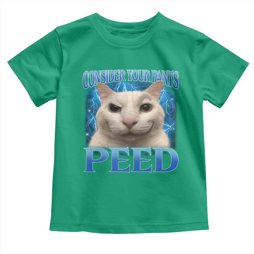 Meme Cat Toddler T Shirt Funny Weird Humor Consider Your Pants Peed TS10 Irish Green Print Your Wear