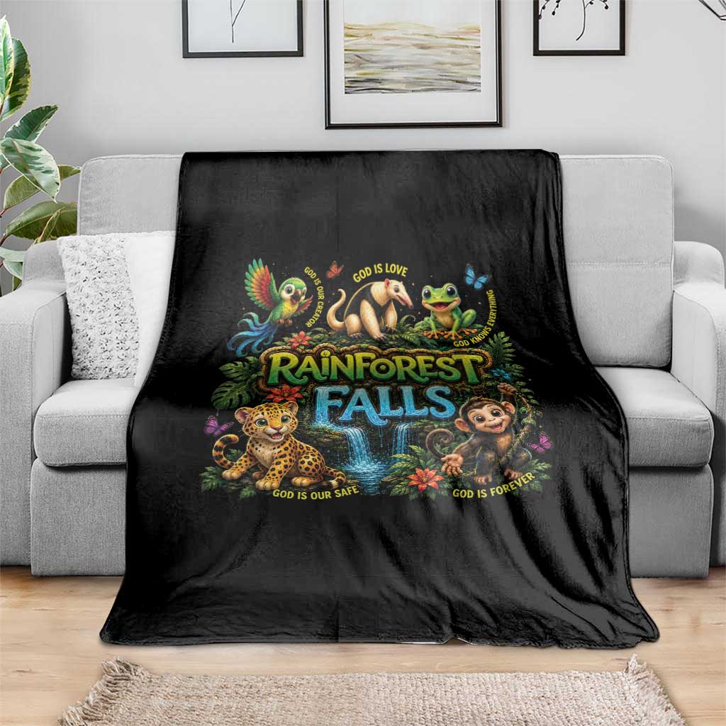 VBS 2026 Throw Blanket Rainforest Falls Exploring The Nature of God VBS 2026 TS10 Print Your Wear