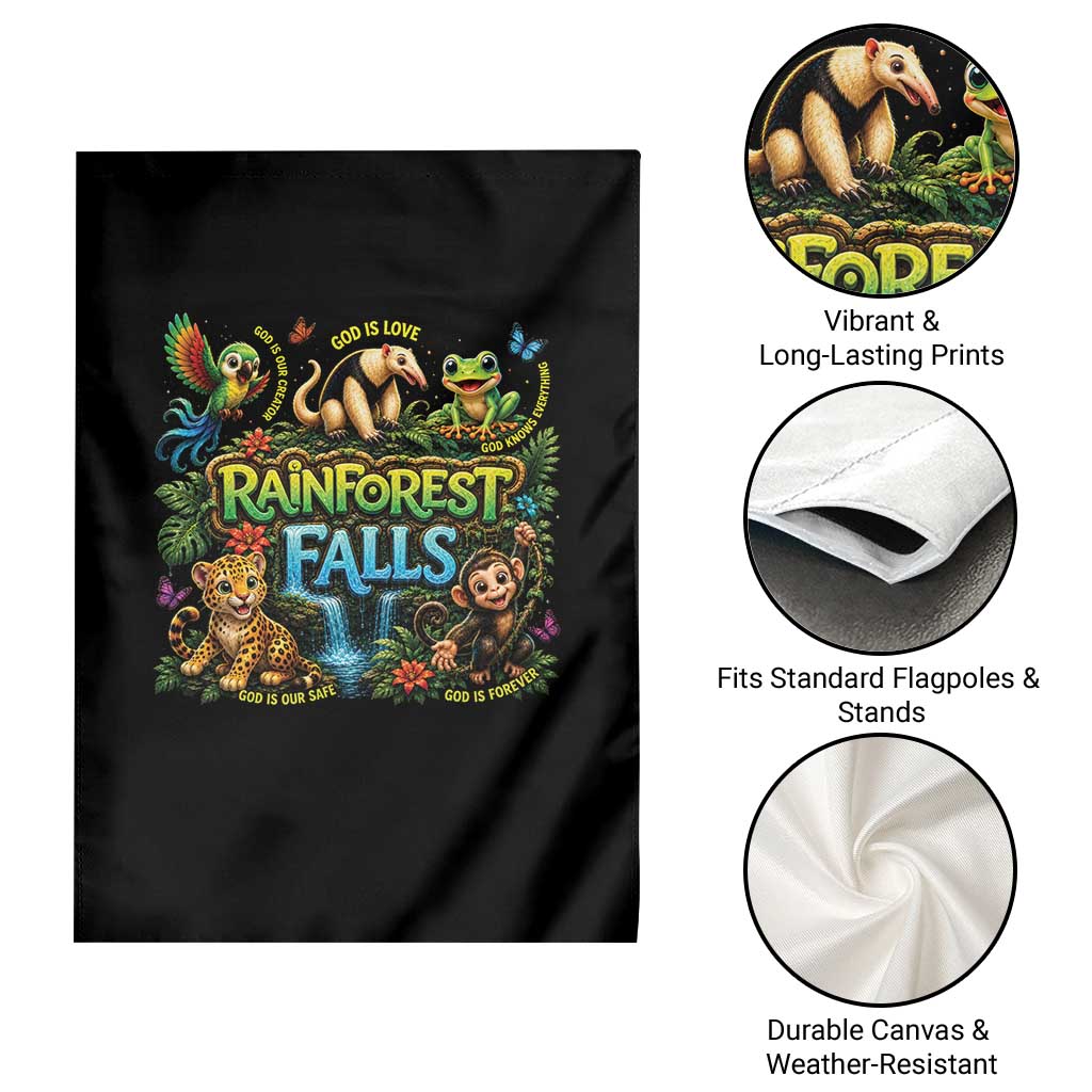VBS 2026 Garden Flag Rainforest Falls Exploring The Nature of God VBS 2026 TS10 Print Your Wear
