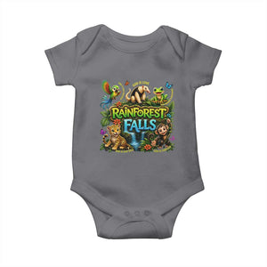 VBS 2026 Baby Onesie Rainforest Falls Exploring The Nature of God VBS 2026 TS10 Charcoal Print Your Wear