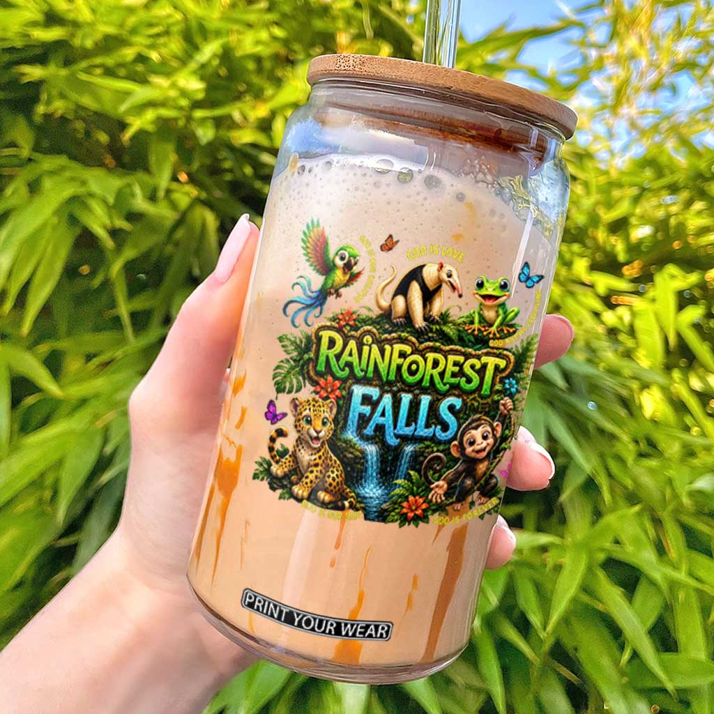 VBS 2026 Glass Can Rainforest Falls Exploring The Nature of God VBS 2026 TS10 Black Print Your Wear