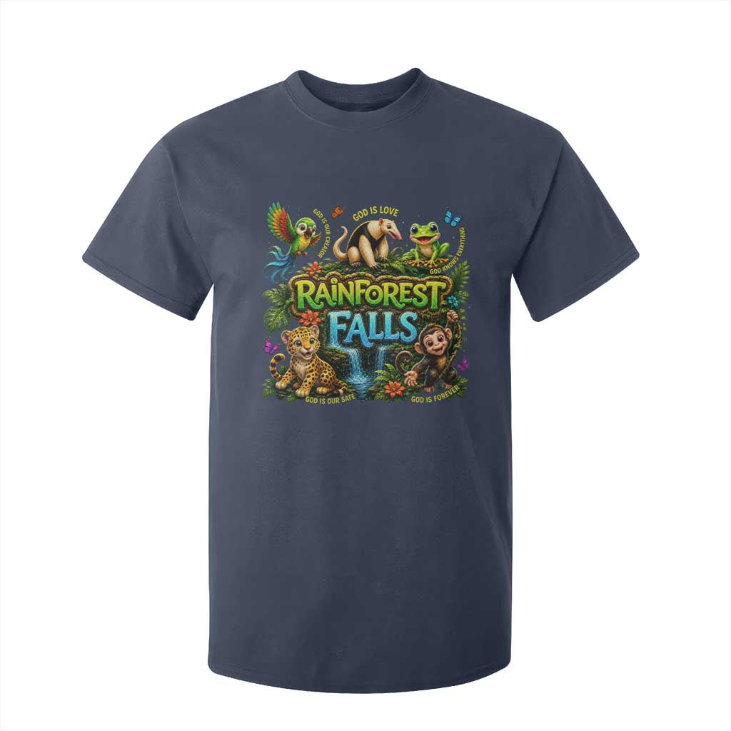 VBS 2026 T Shirt For Kid Rainforest Falls Exploring The Nature of God VBS 2026 TS10 Navy Print Your Wear