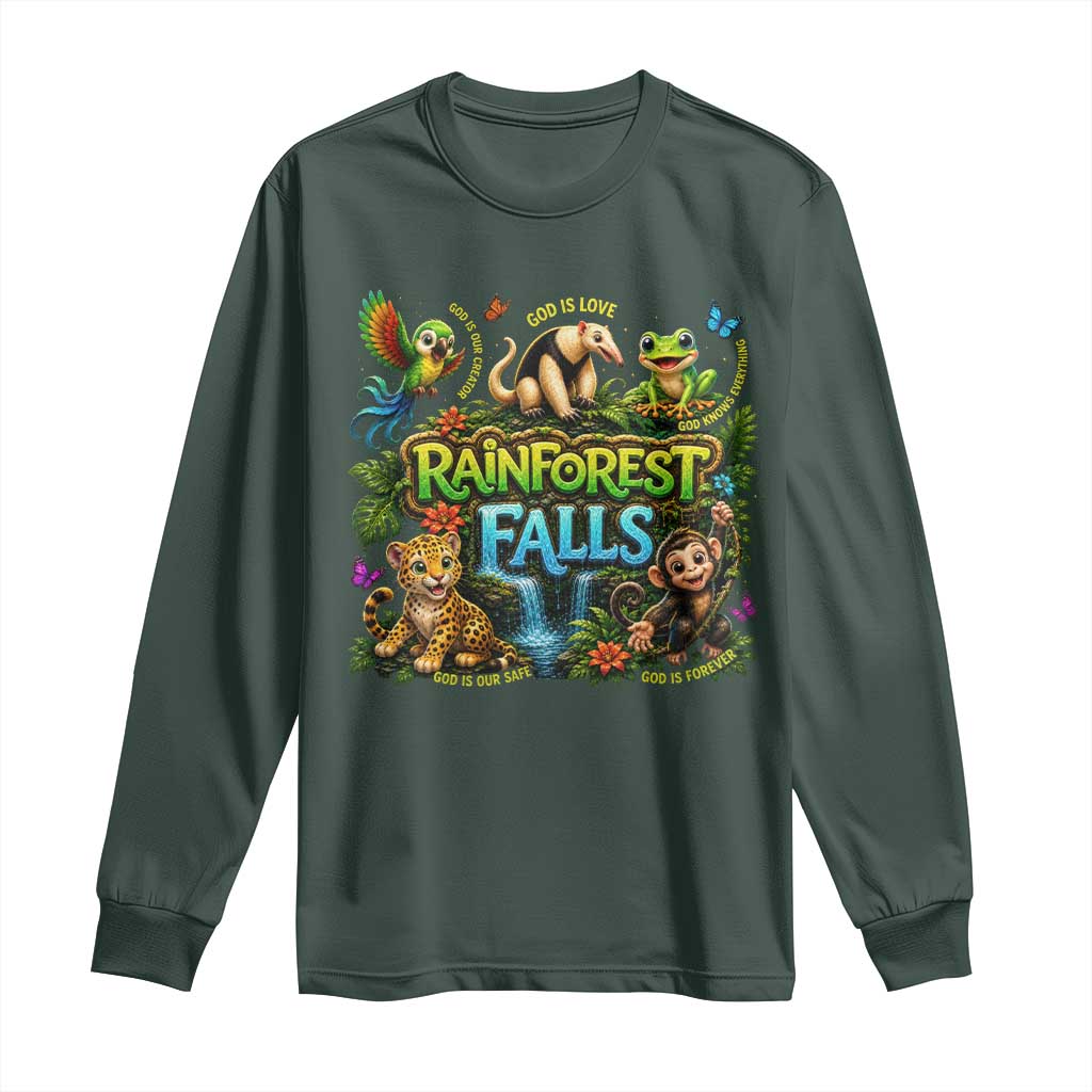 VBS 2026 Long Sleeve Shirt Rainforest Falls Exploring The Nature of God VBS 2026 TS10 Dark Forest Green Print Your Wear