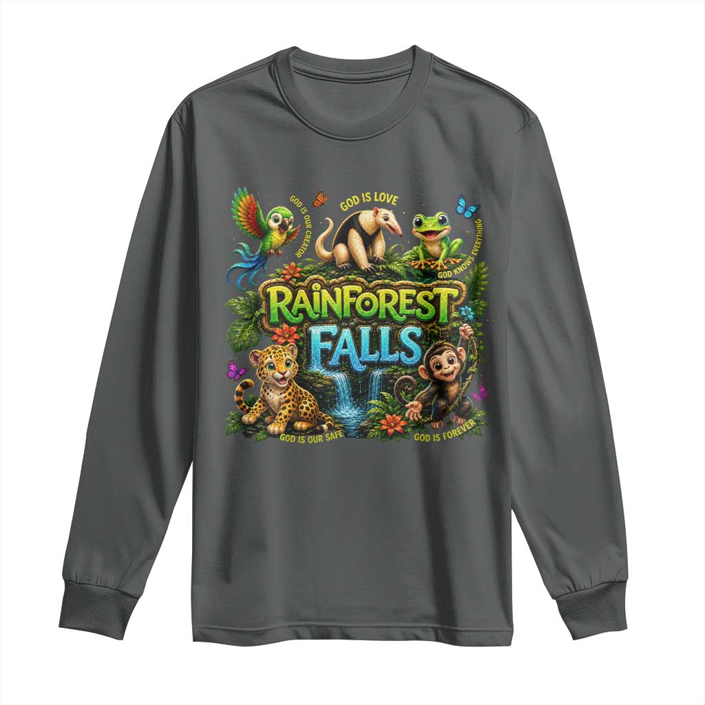 VBS 2026 Long Sleeve Shirt Rainforest Falls Exploring The Nature of God VBS 2026 TS10 Dark Heather Print Your Wear