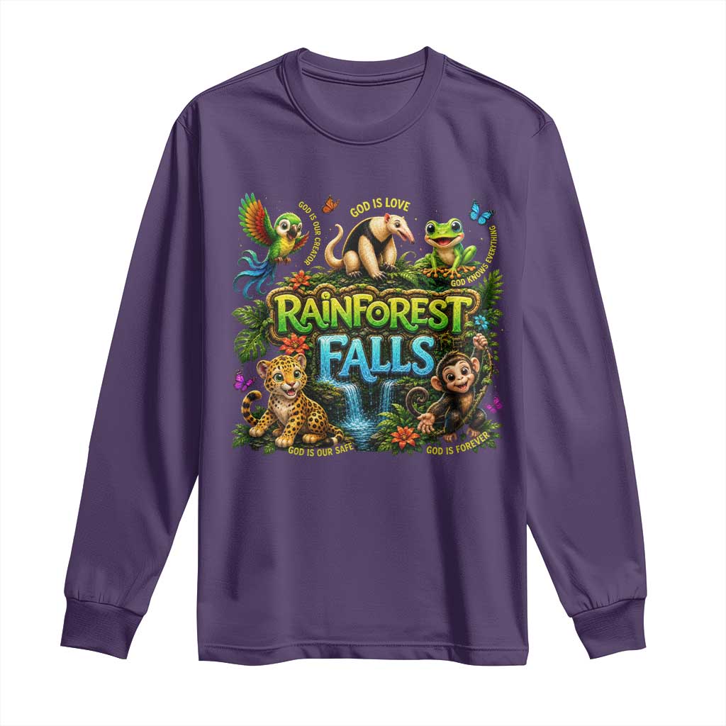 VBS 2026 Long Sleeve Shirt Rainforest Falls Exploring The Nature of God VBS 2026 TS10 Purple Print Your Wear
