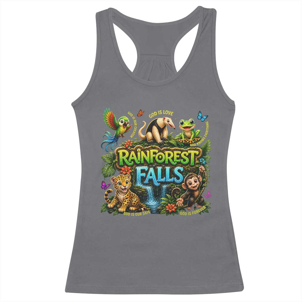 VBS 2026 Racerback Tank Top Rainforest Falls Exploring The Nature of God VBS 2026 TS10 Charcoal Print Your Wear