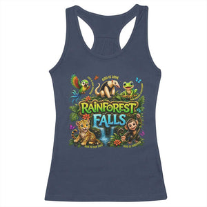 VBS 2026 Racerback Tank Top Rainforest Falls Exploring The Nature of God VBS 2026 TS10 Navy Print Your Wear