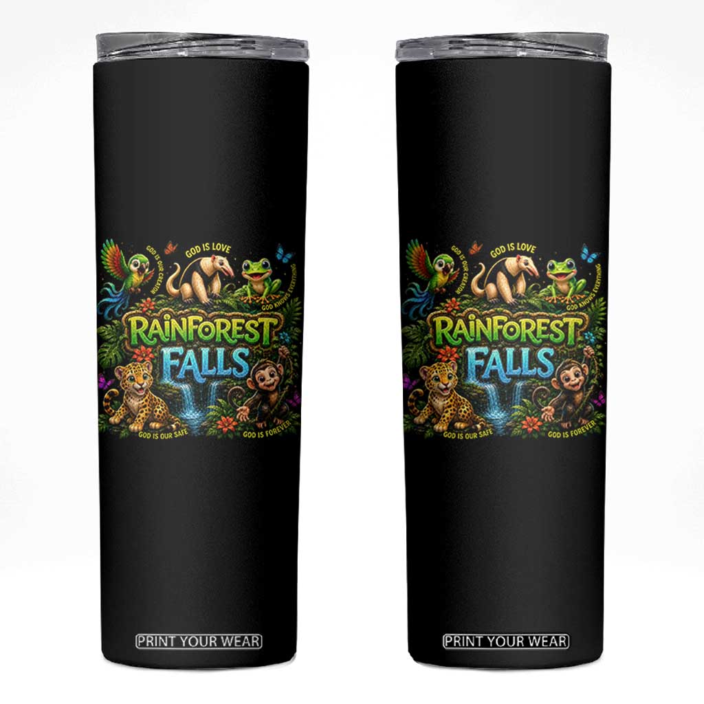 VBS 2026 Skinny Tumbler Rainforest Falls Exploring The Nature of God VBS 2026 TS10 Black Print Your Wear