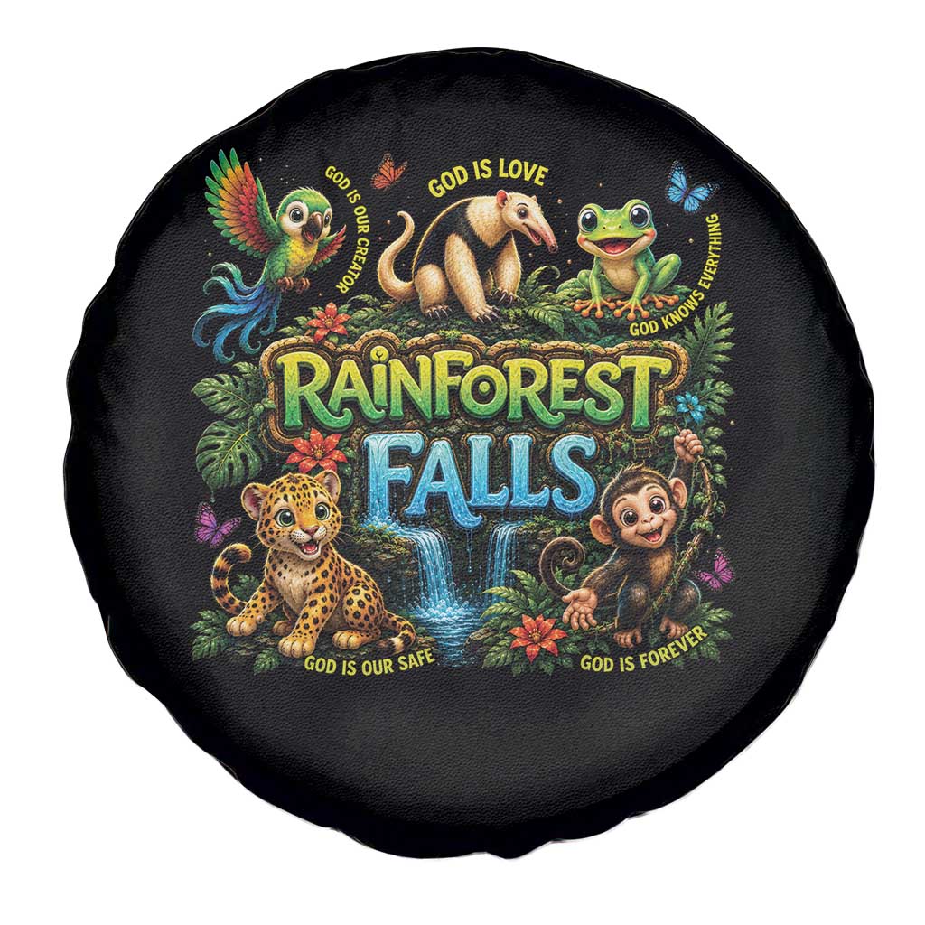 VBS 2026 Spare Tire Cover Rainforest Falls Exploring The Nature of God VBS 2026 TS10 Print Your Wear