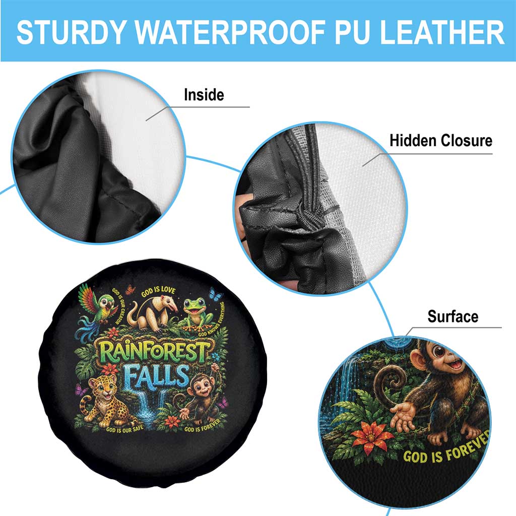 VBS 2026 Spare Tire Cover Rainforest Falls Exploring The Nature of God VBS 2026 TS10 Print Your Wear