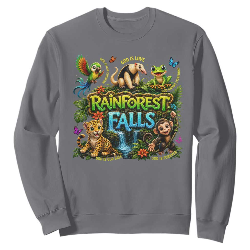 VBS 2026 Sweatshirt Rainforest Falls Exploring The Nature of God VBS 2026 TS10 Charcoal Print Your Wear