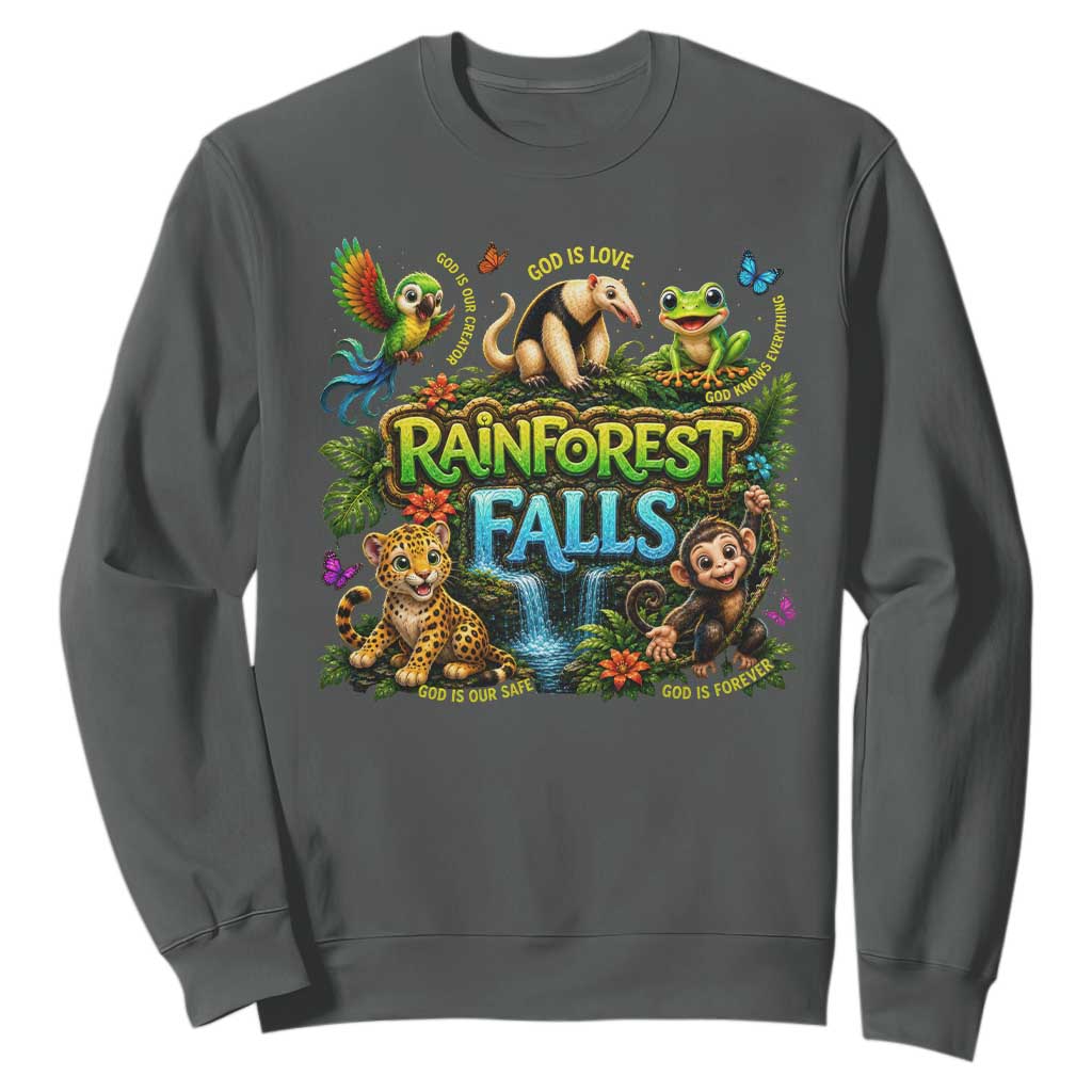 VBS 2026 Sweatshirt Rainforest Falls Exploring The Nature of God VBS 2026 TS10 Dark Heather Print Your Wear