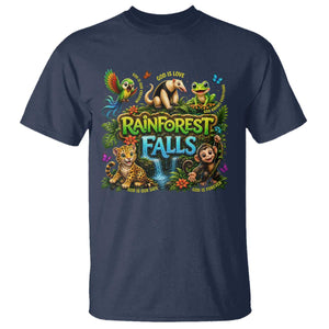VBS 2026 T Shirt Rainforest Falls Exploring The Nature of God VBS 2026 TS10 Navy Print Your Wear