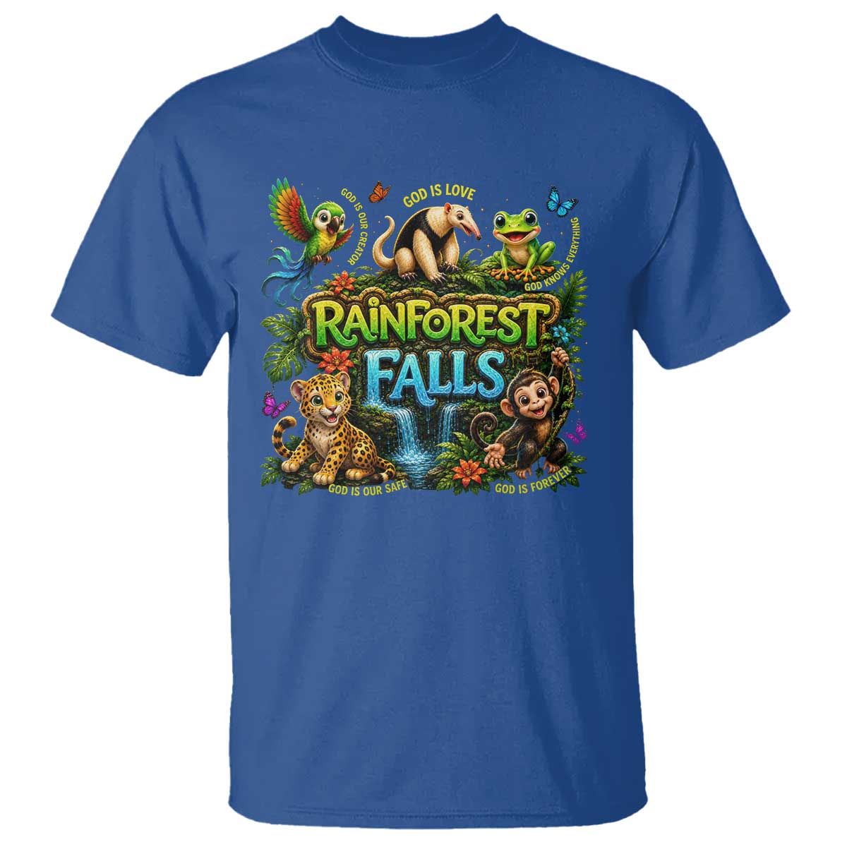 VBS 2026 T Shirt Rainforest Falls Exploring The Nature of God VBS 2026 TS10 Royal Blue Print Your Wear