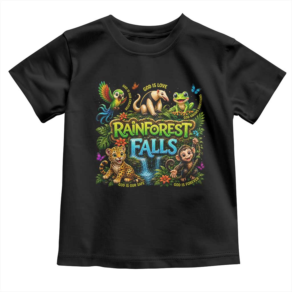 VBS 2026 Toddler T Shirt Rainforest Falls Exploring The Nature of God VBS 2026 TS10 Black Print Your Wear