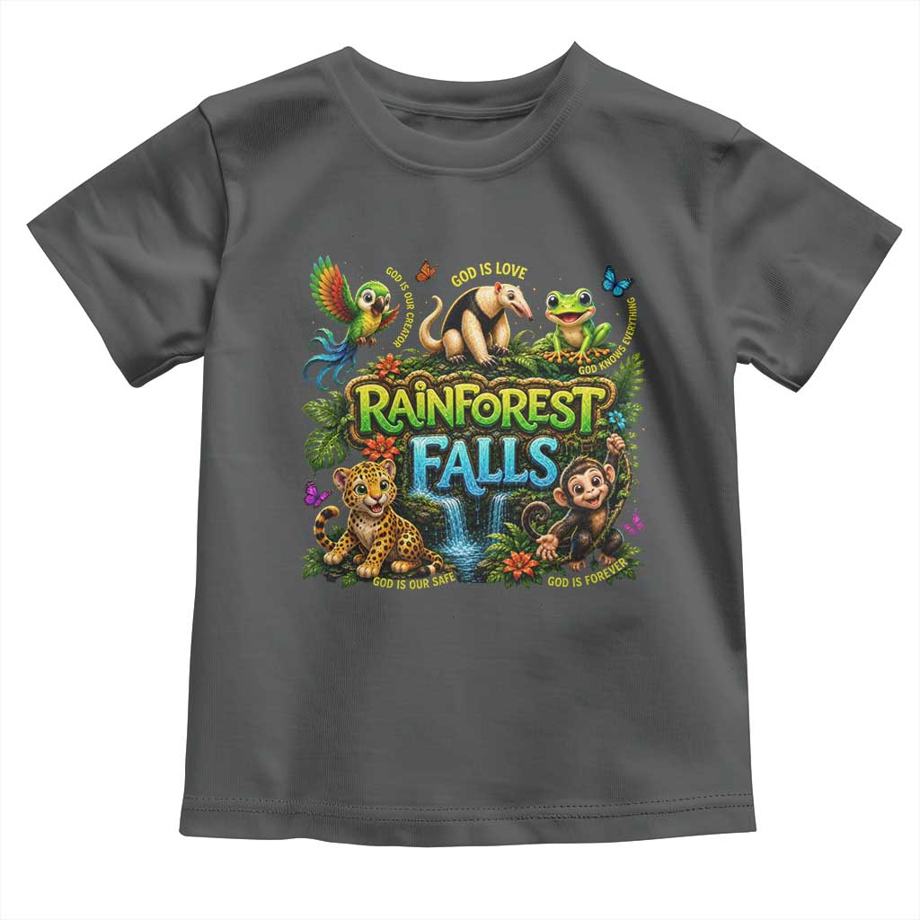 VBS 2026 Toddler T Shirt Rainforest Falls Exploring The Nature of God VBS 2026 TS10 Dark Heather Print Your Wear